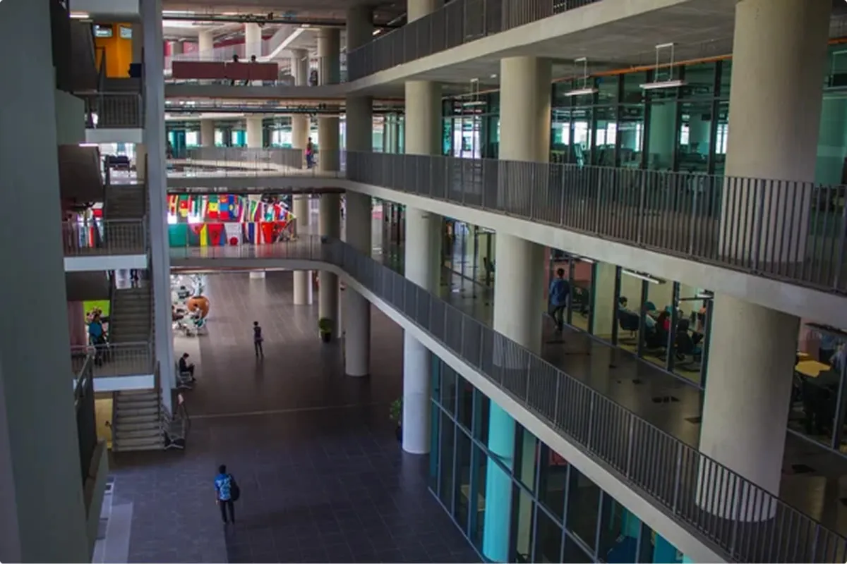 Inside the APU building