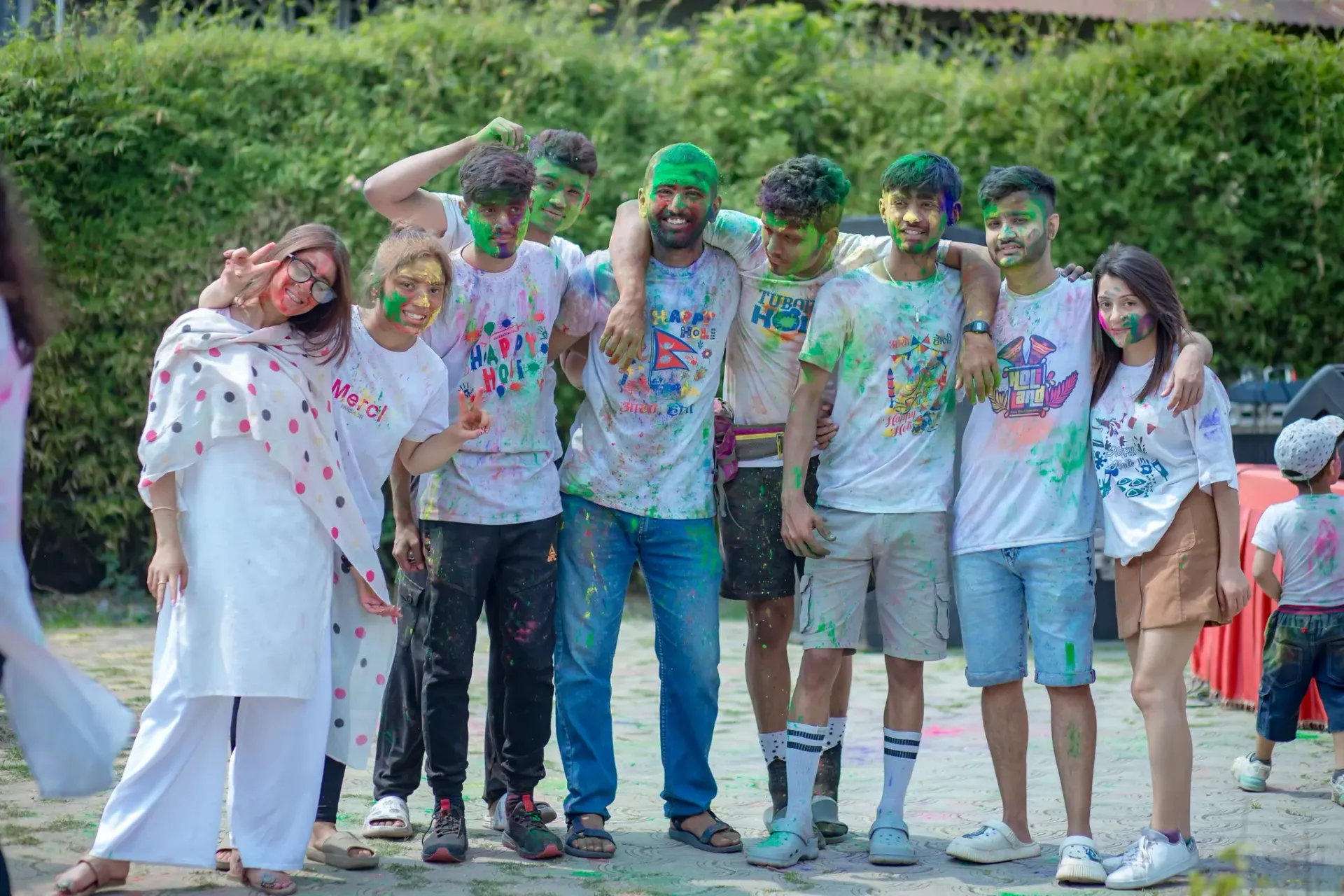 playing holi