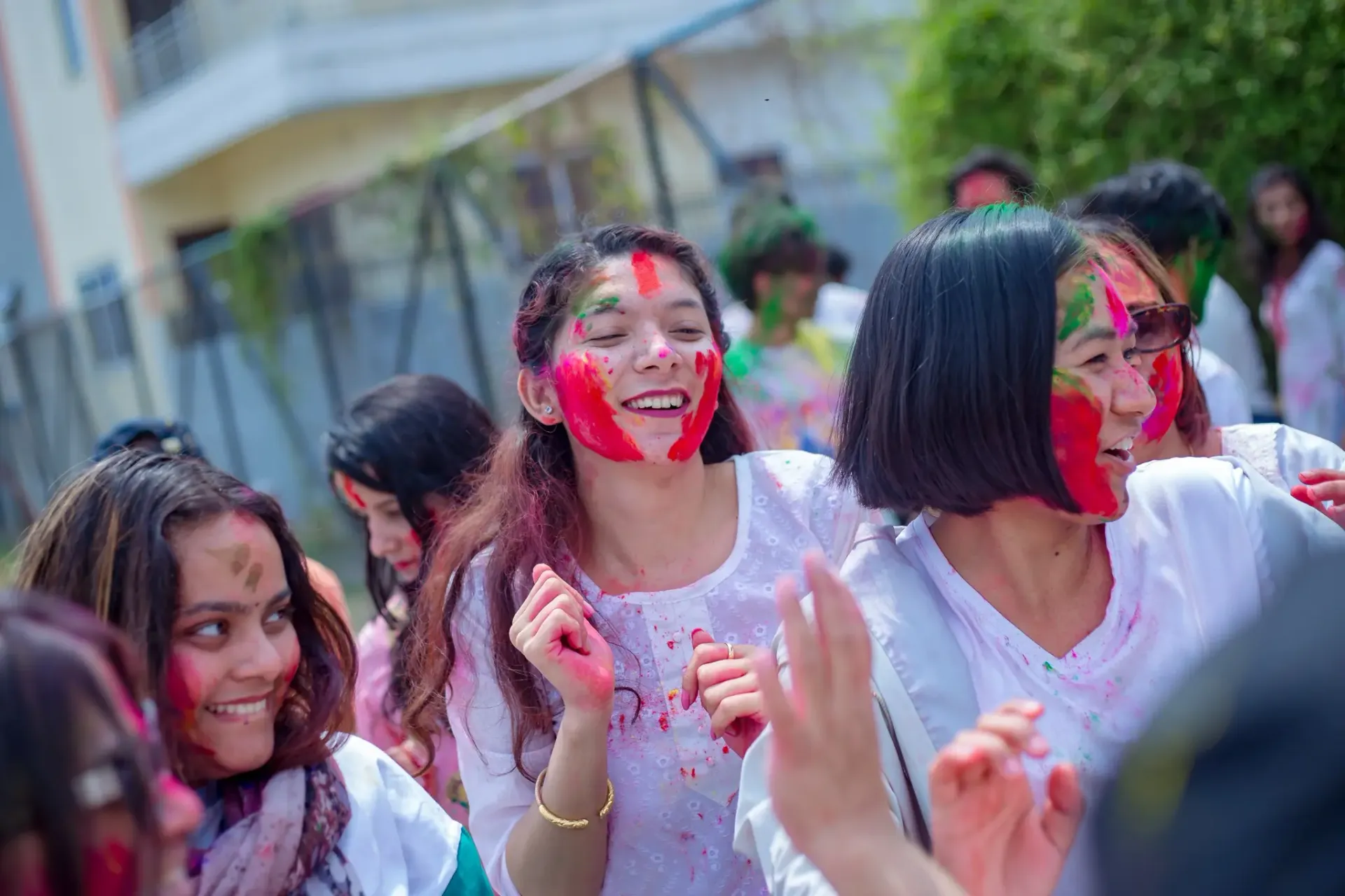 playing holi