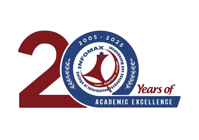 Twenty years logo of infomax college
